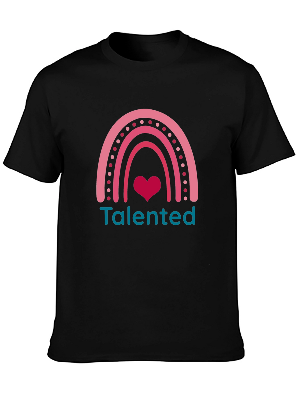Talented Rainbow Heart Graphic Tee - Black