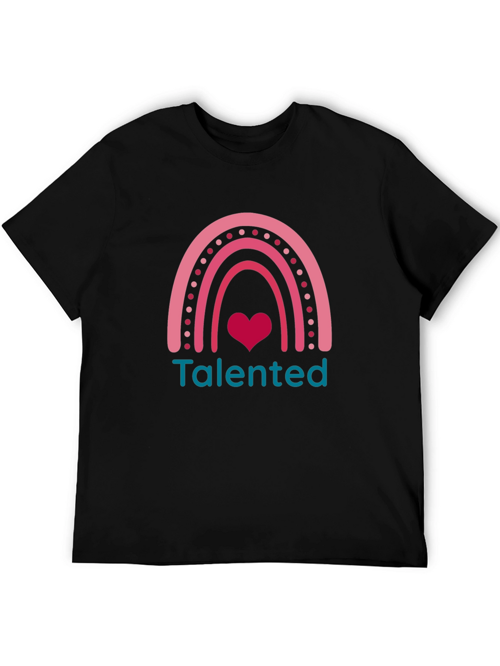 Talented Rainbow Heart Graphic Tee - Black