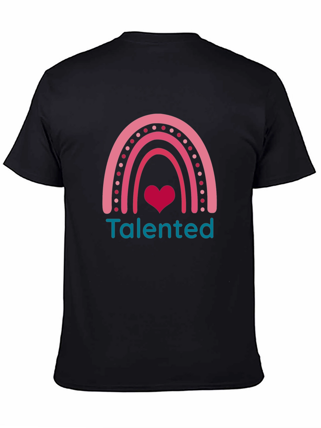 Talented Rainbow Heart Graphic Tee - Black