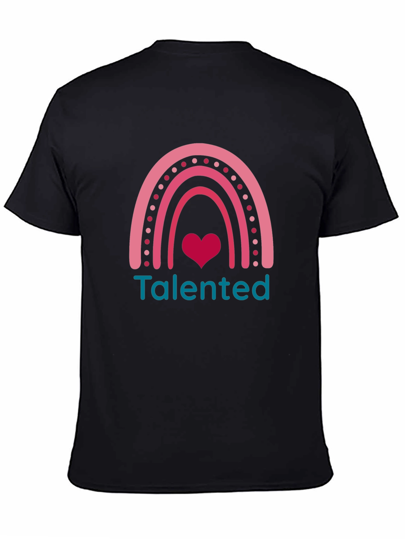 Talented Rainbow Heart Graphic Tee - Black
