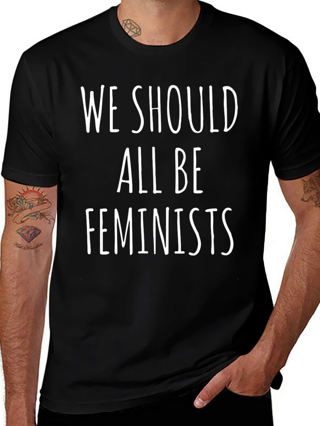Feminist Slogan Black T-Shirt