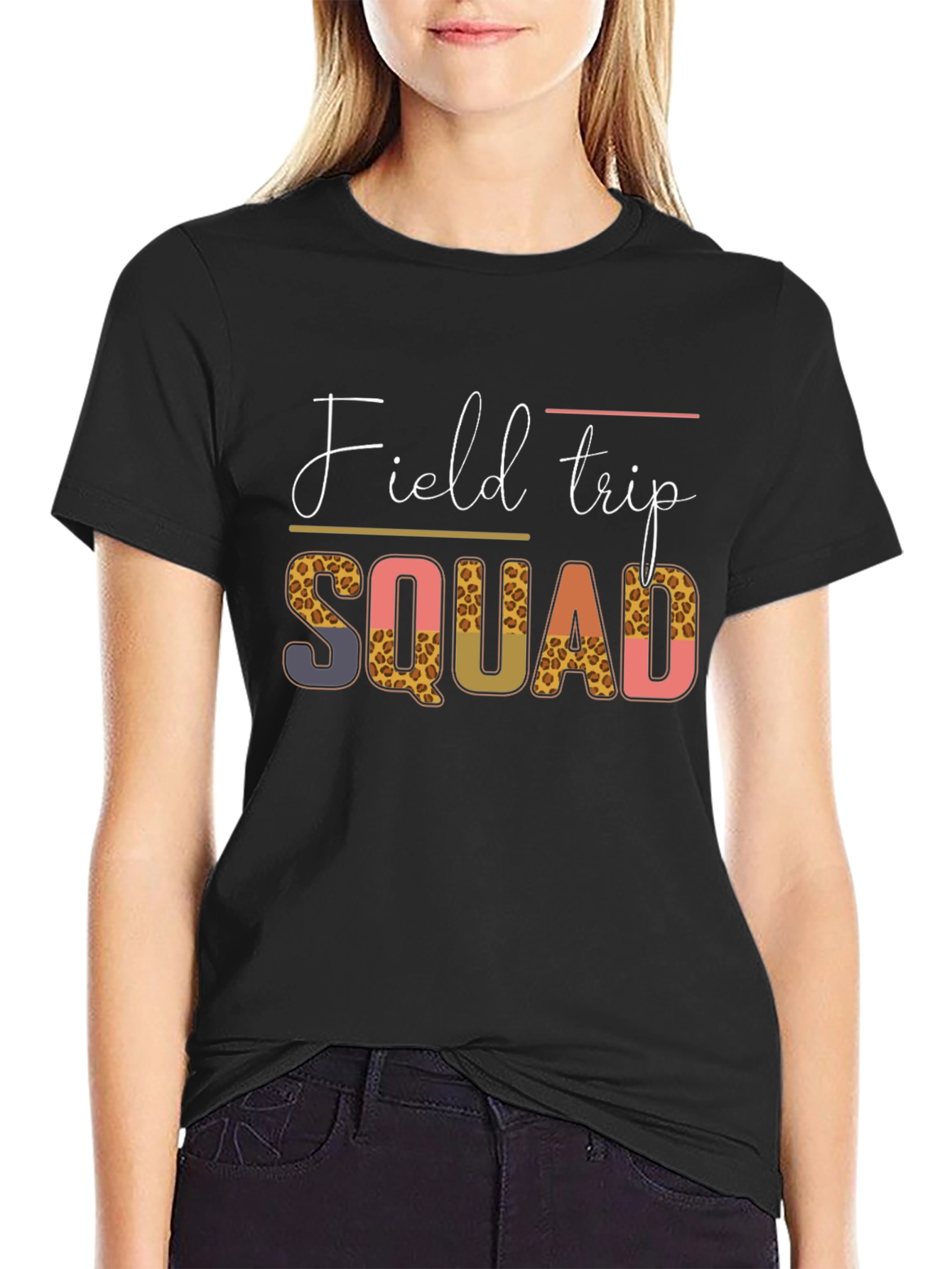 Field Trip Squad Tee - Leopard Print