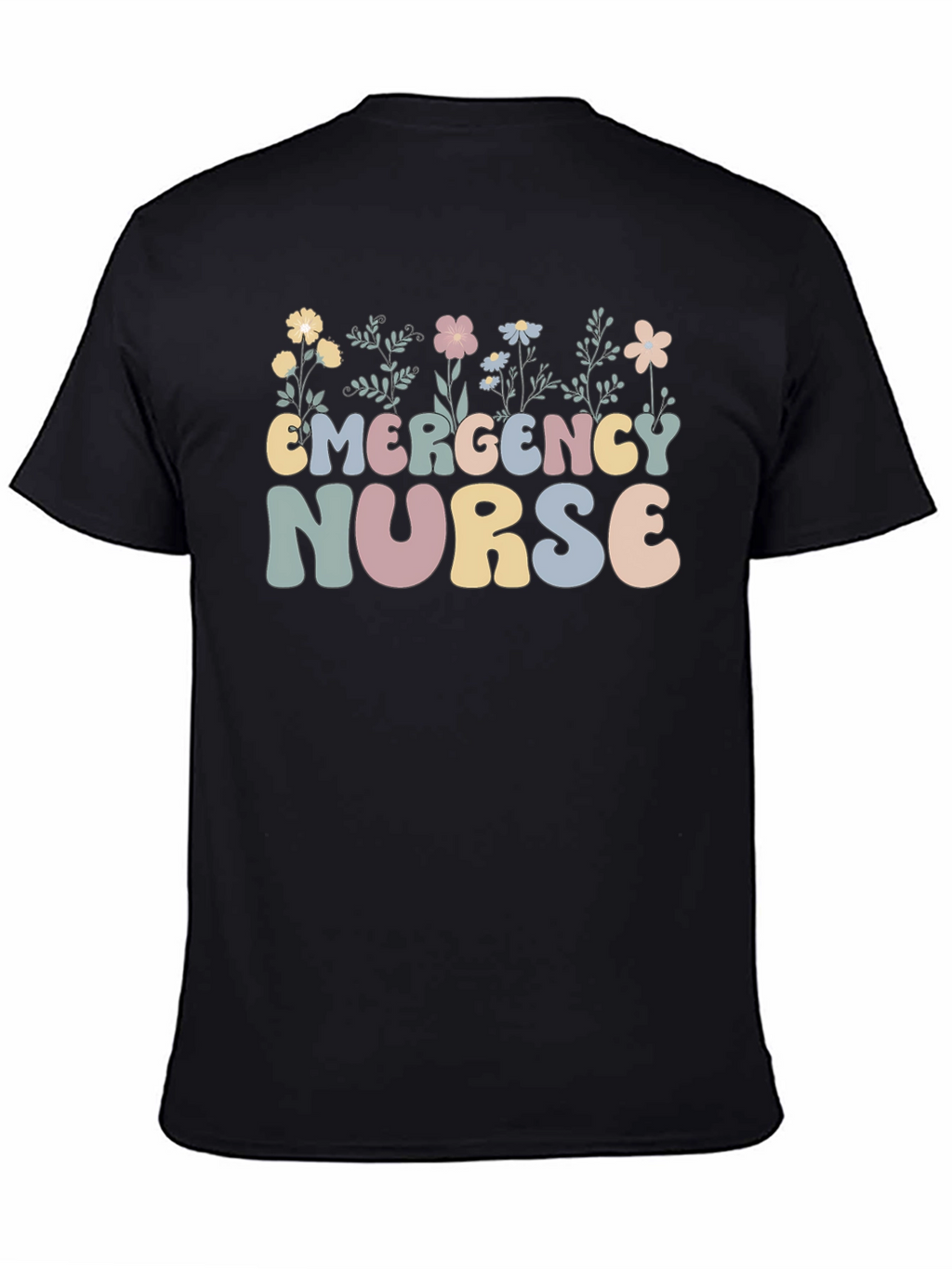 Emergency Nurse Floral Graphic T-Shirt