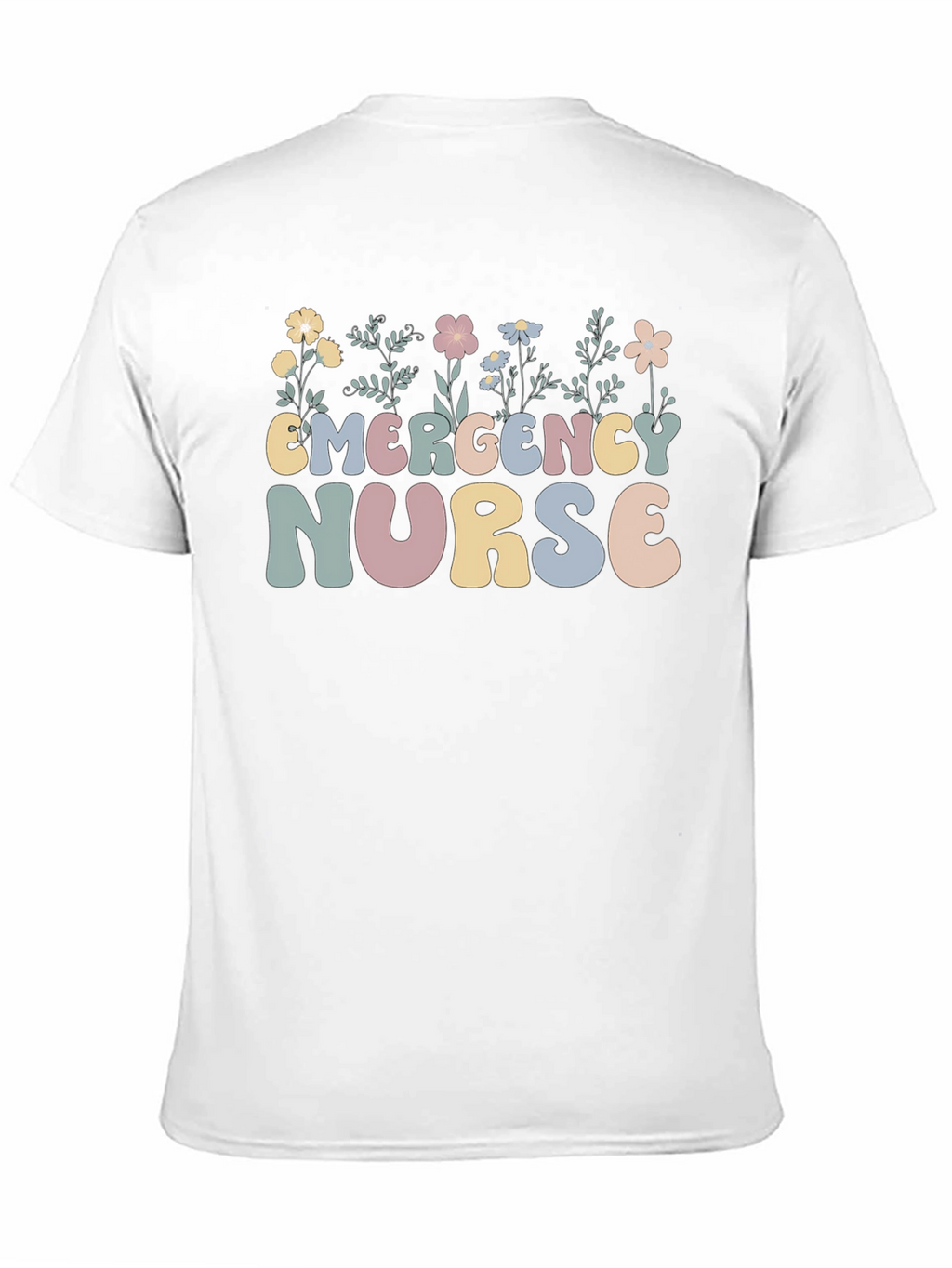 Emergency Nurse Floral Graphic T-Shirt