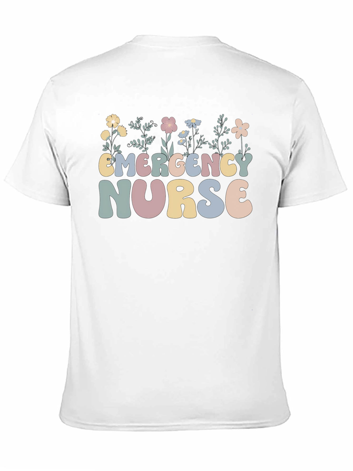 Emergency Nurse Floral Graphic T-Shirt