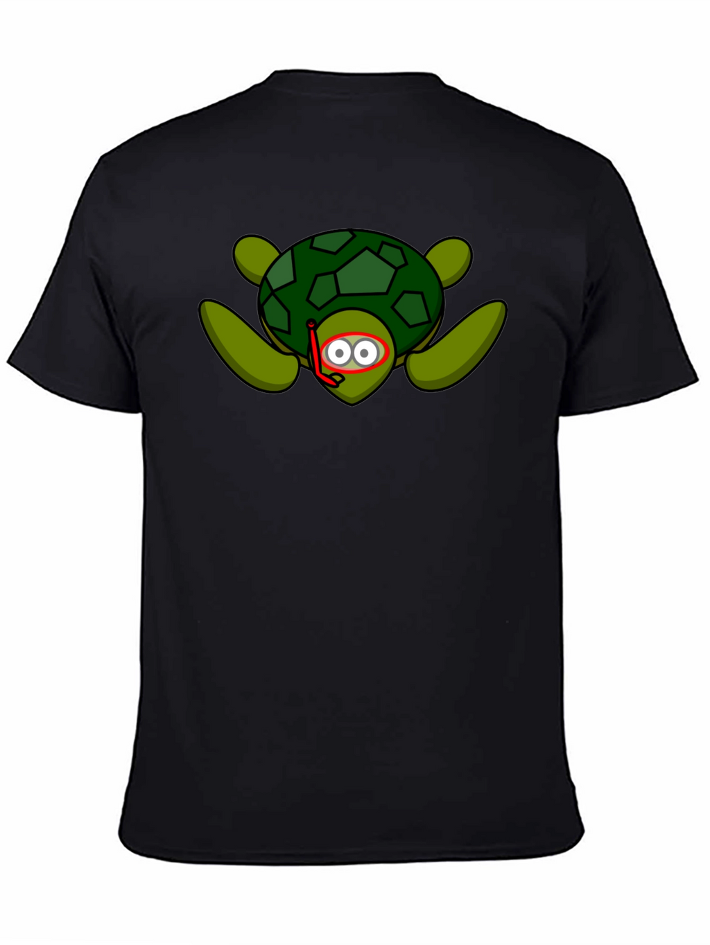 Snorkeling Turtle Graphic Tee - Black Cotton