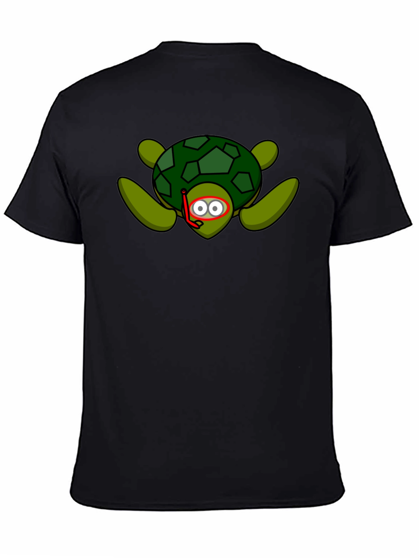 Snorkeling Turtle Graphic Tee - Black Cotton