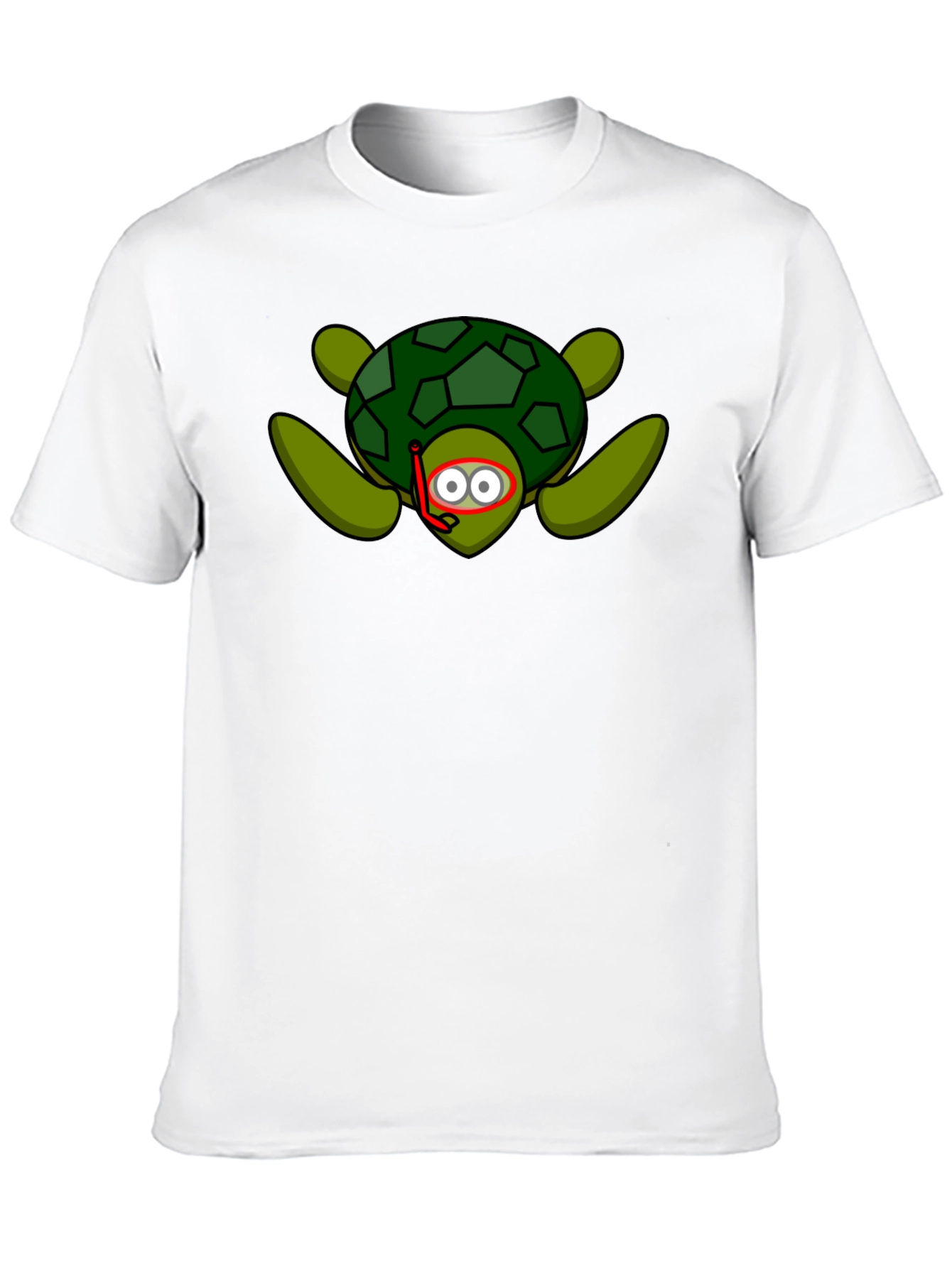 Snorkeling Turtle Graphic Tee - Black Cotton