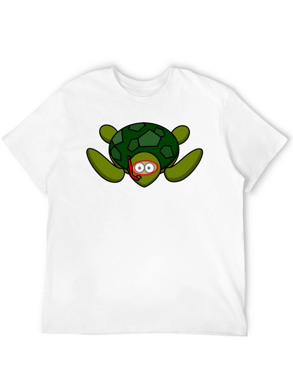 Snorkeling Turtle Graphic Tee - Black Cotton