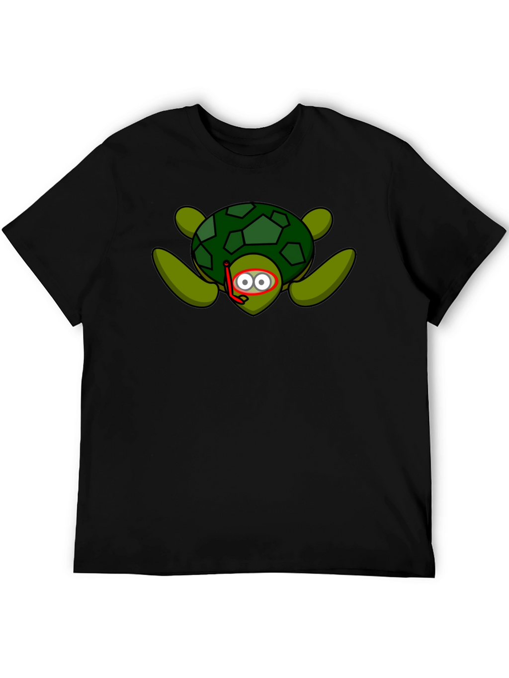 Snorkeling Turtle Graphic Tee - Black Cotton