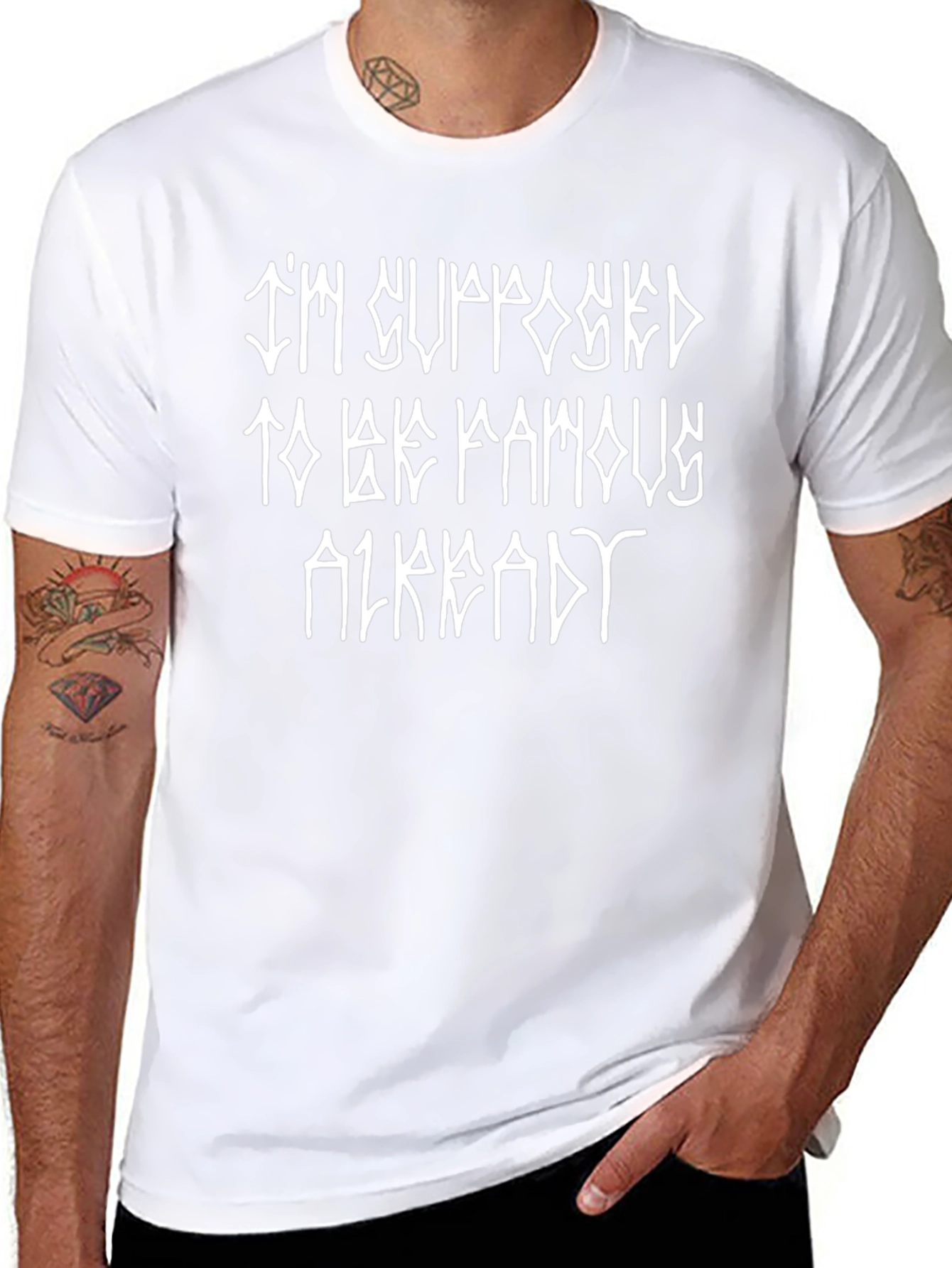 Im Supposed to be Famous Already Black Tee