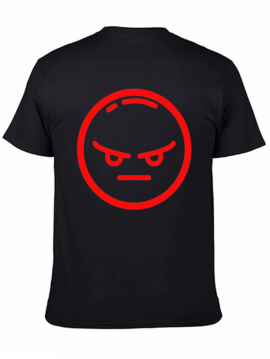 Angry Emoji Graphic Tee - Black Cotton Blend Shirt