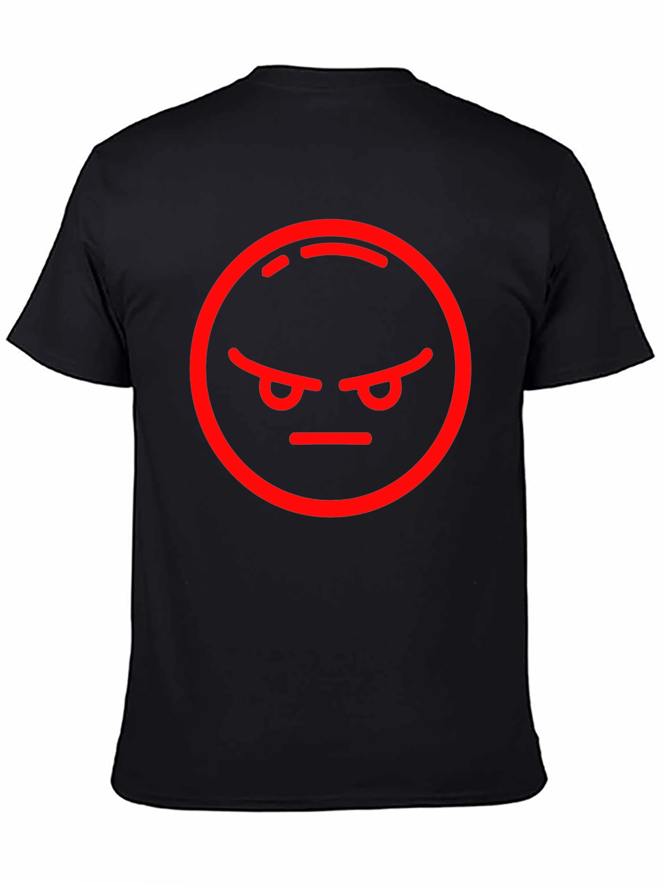 Angry Emoji Graphic Tee - Black Cotton Blend Shirt