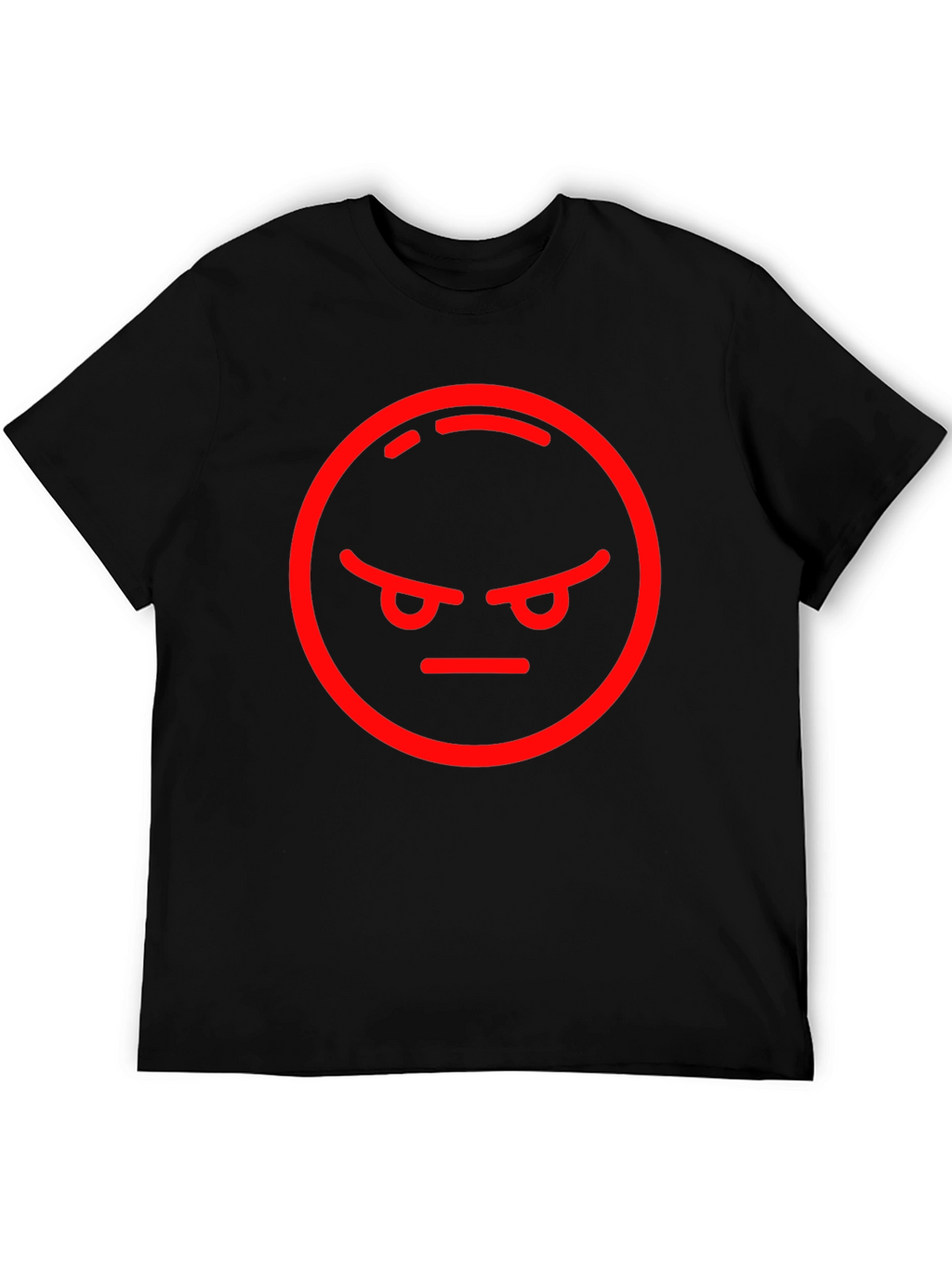 Angry Emoji Graphic Tee - Black Cotton Blend Shirt