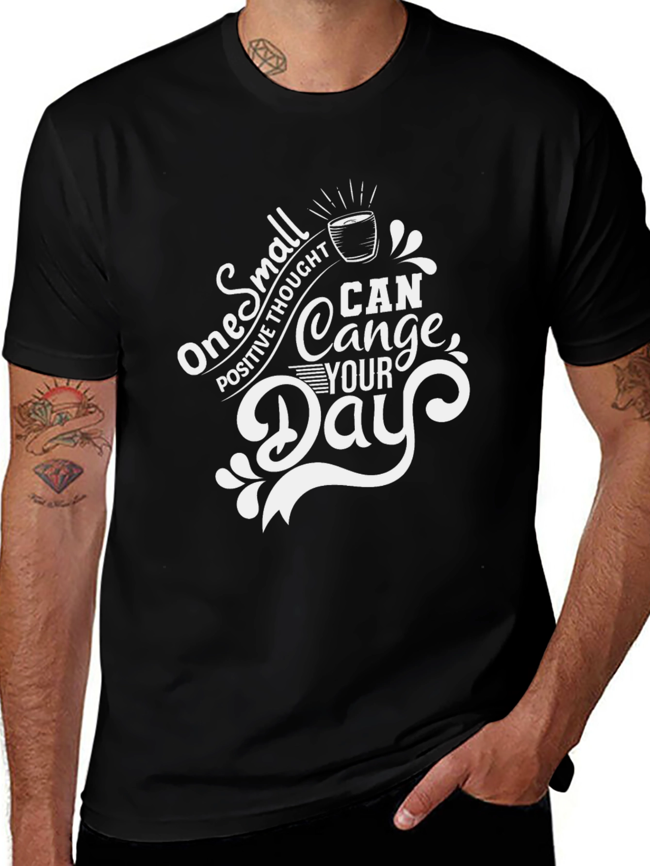 Inspirational Graphic Tee: One Small Thought Can Change Your Day