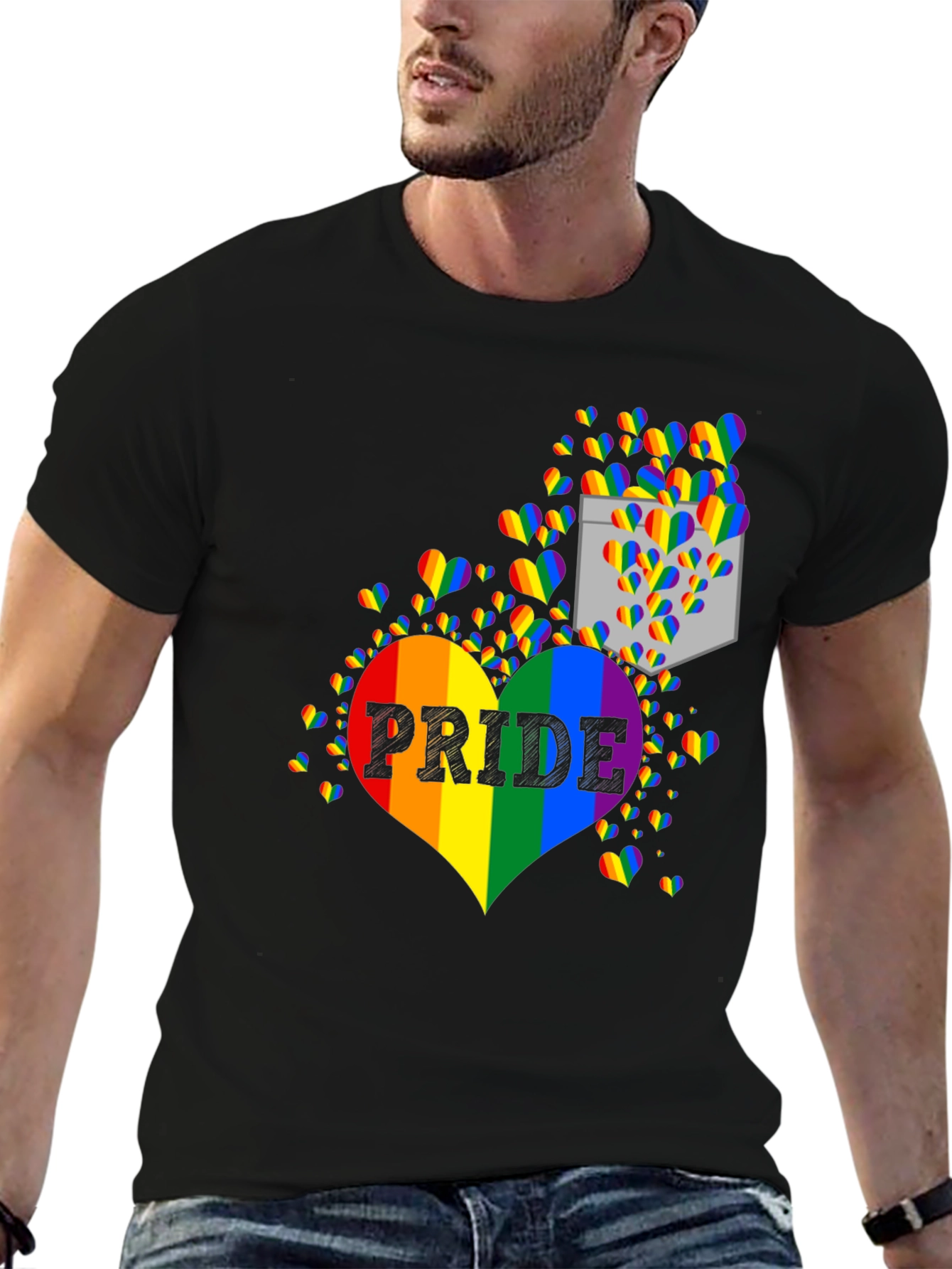 Pride Rainbow Heart Graphic T-Shirt
