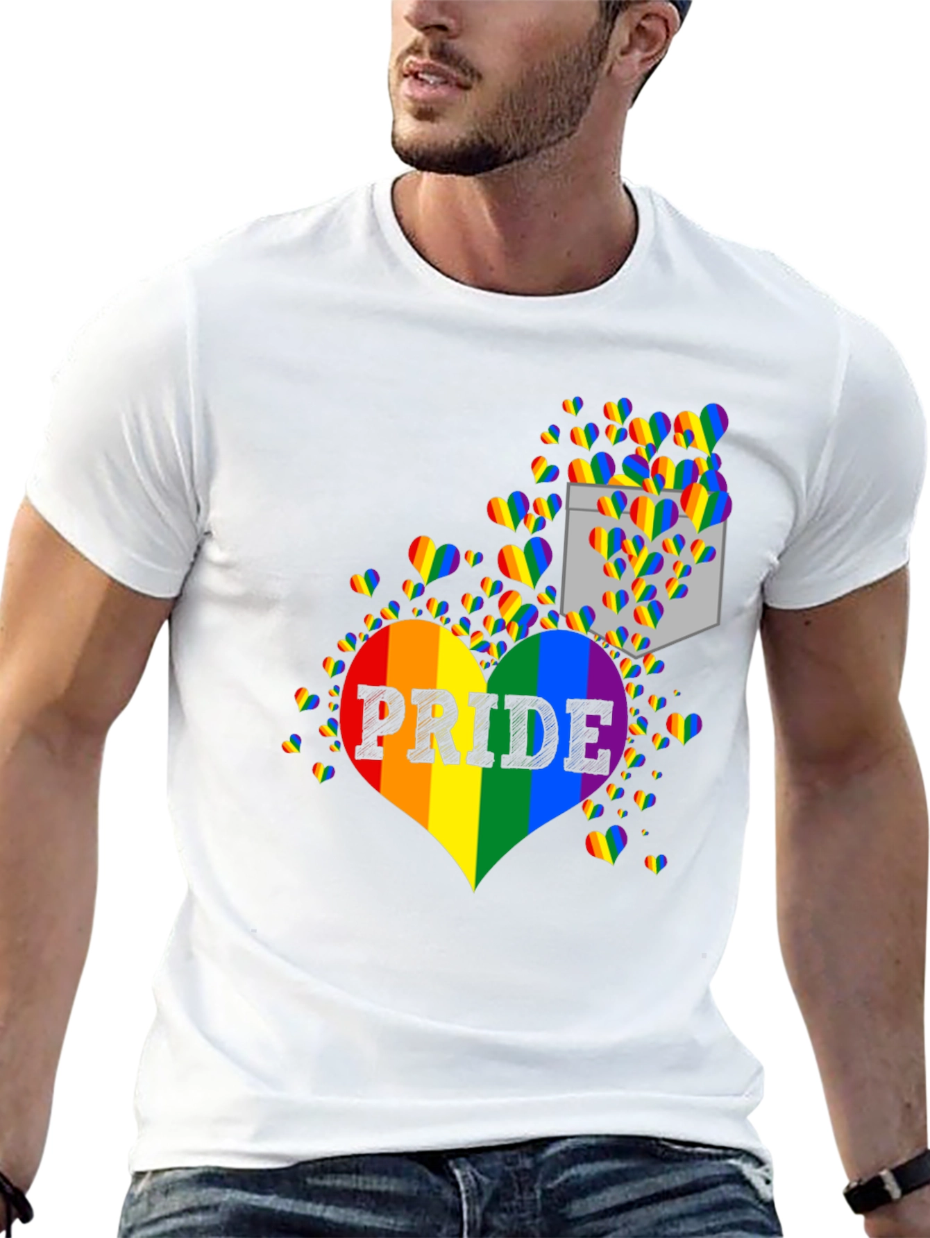 Pride Rainbow Heart Graphic T-Shirt