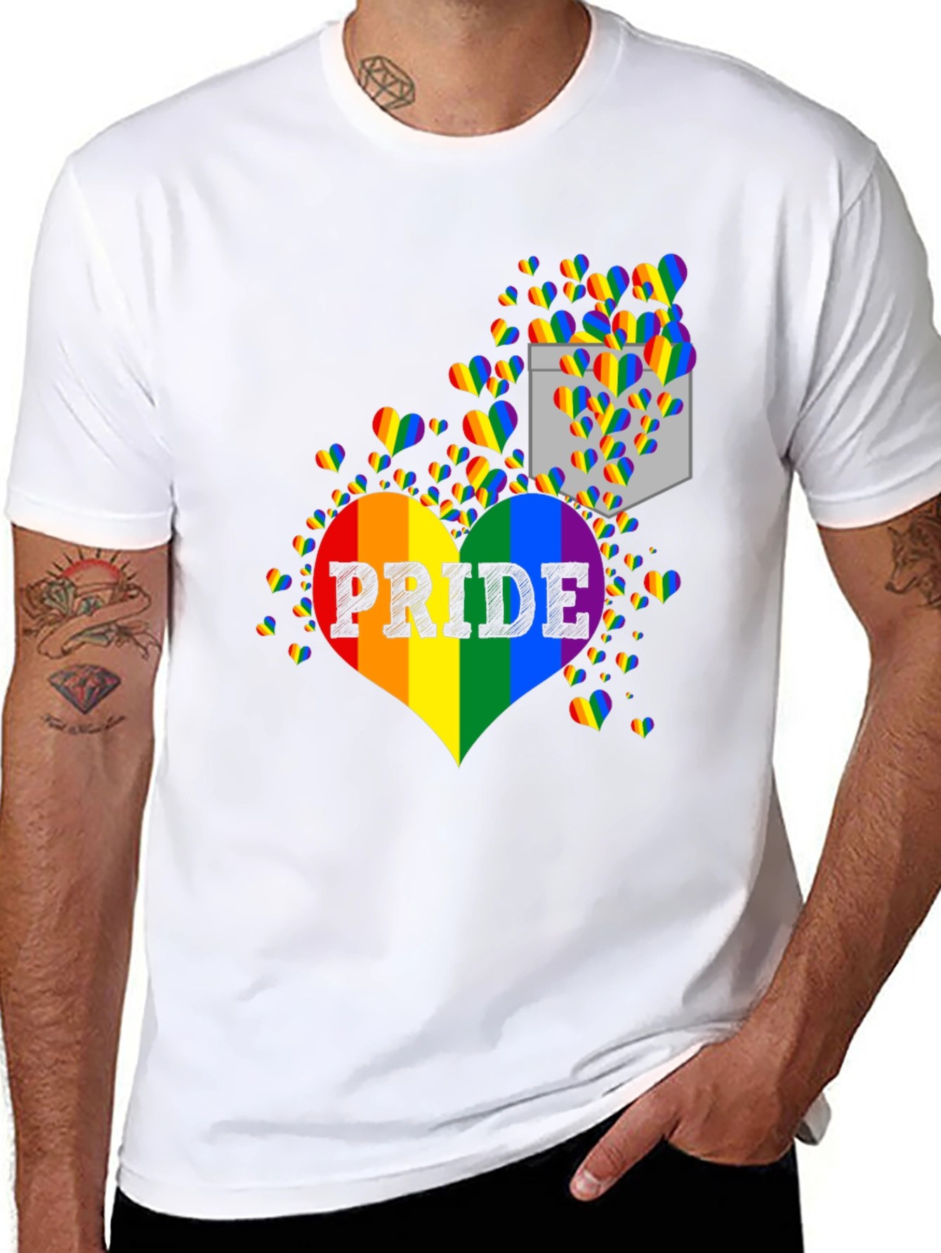 Pride Rainbow Heart Graphic T-Shirt