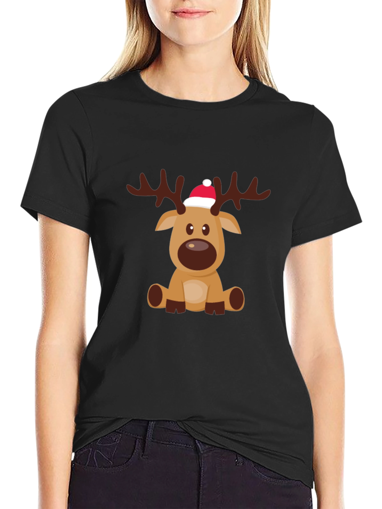 Cute Reindeer Christmas Holiday Tee