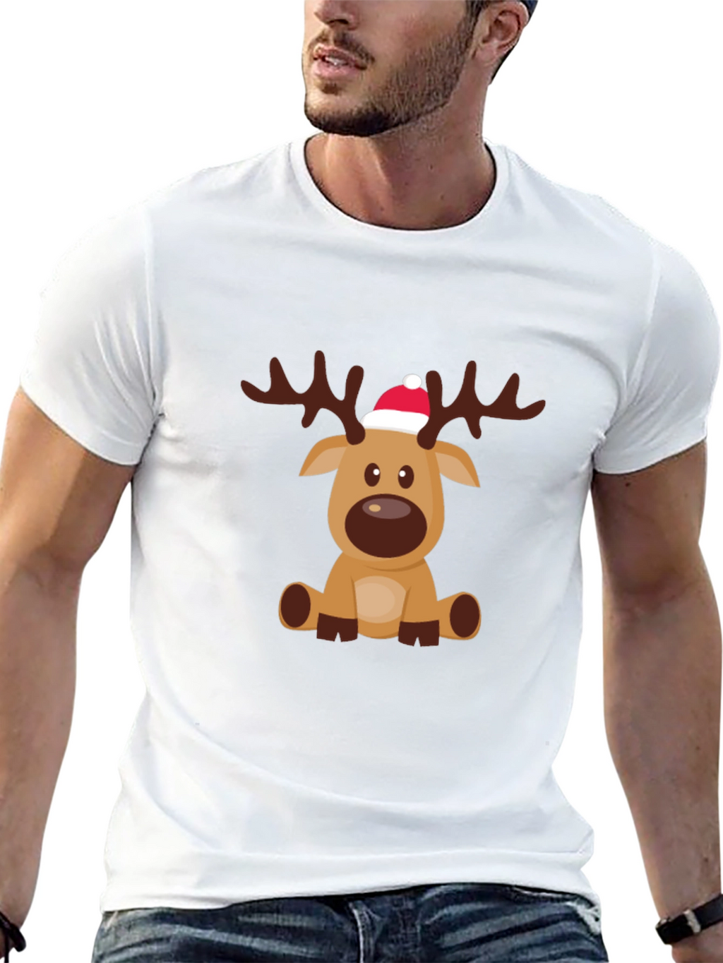 Cute Reindeer Christmas Holiday Tee