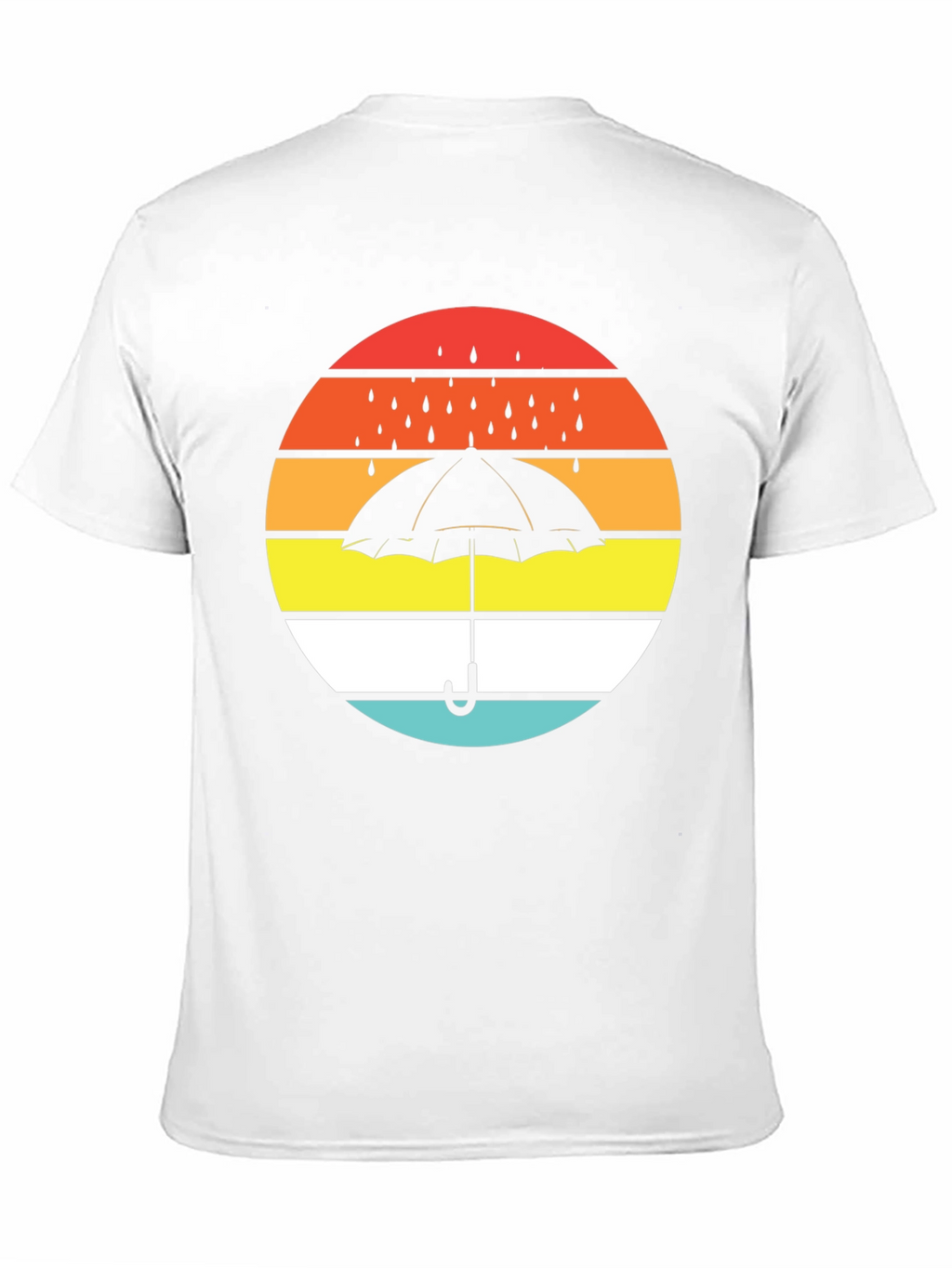Retro Sunset Umbrella Black T-Shirt