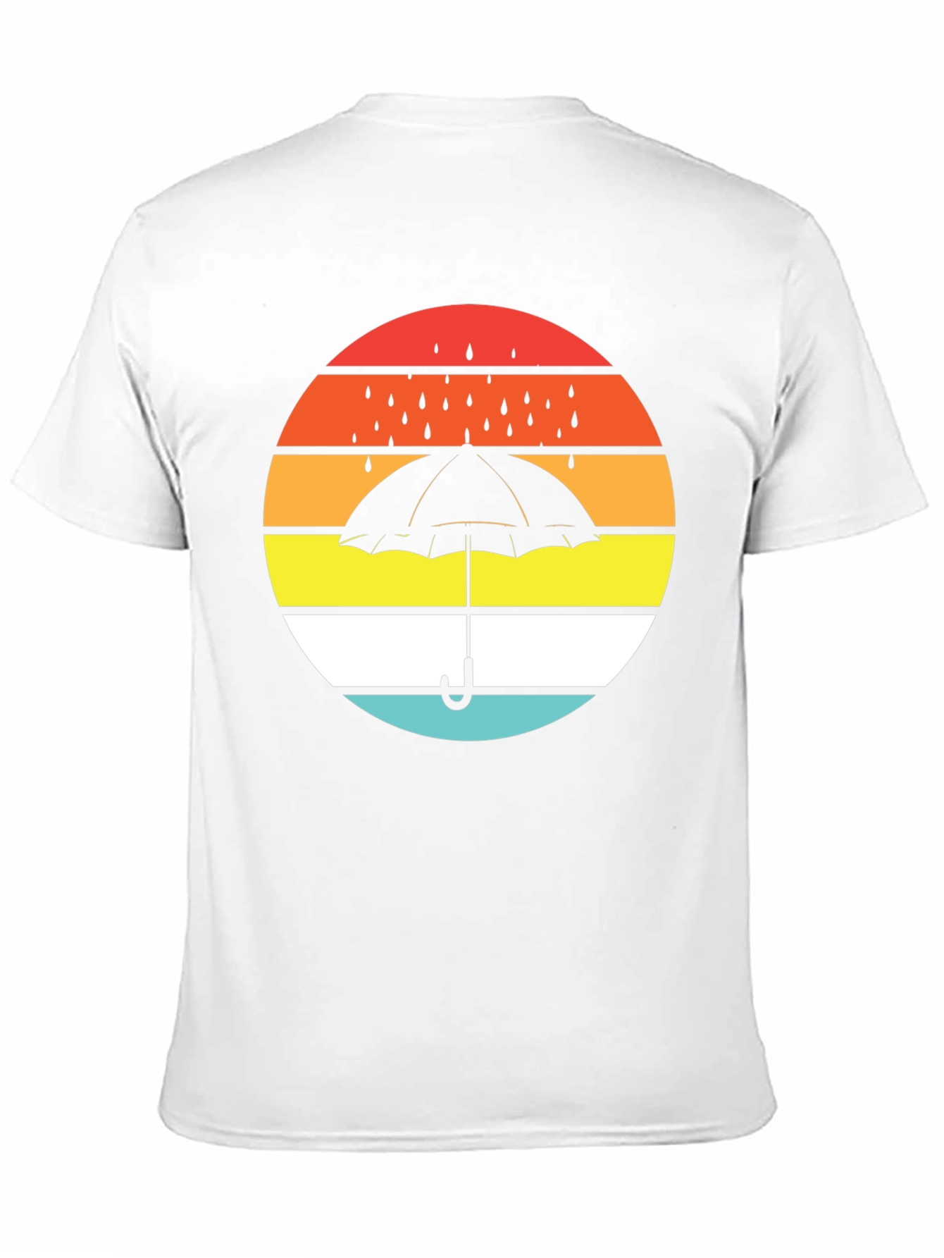 Retro Sunset Umbrella Black T-Shirt