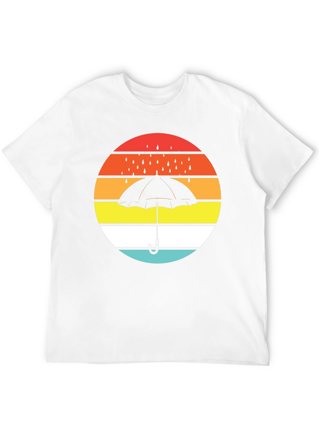 Retro Sunset Umbrella Black T-Shirt