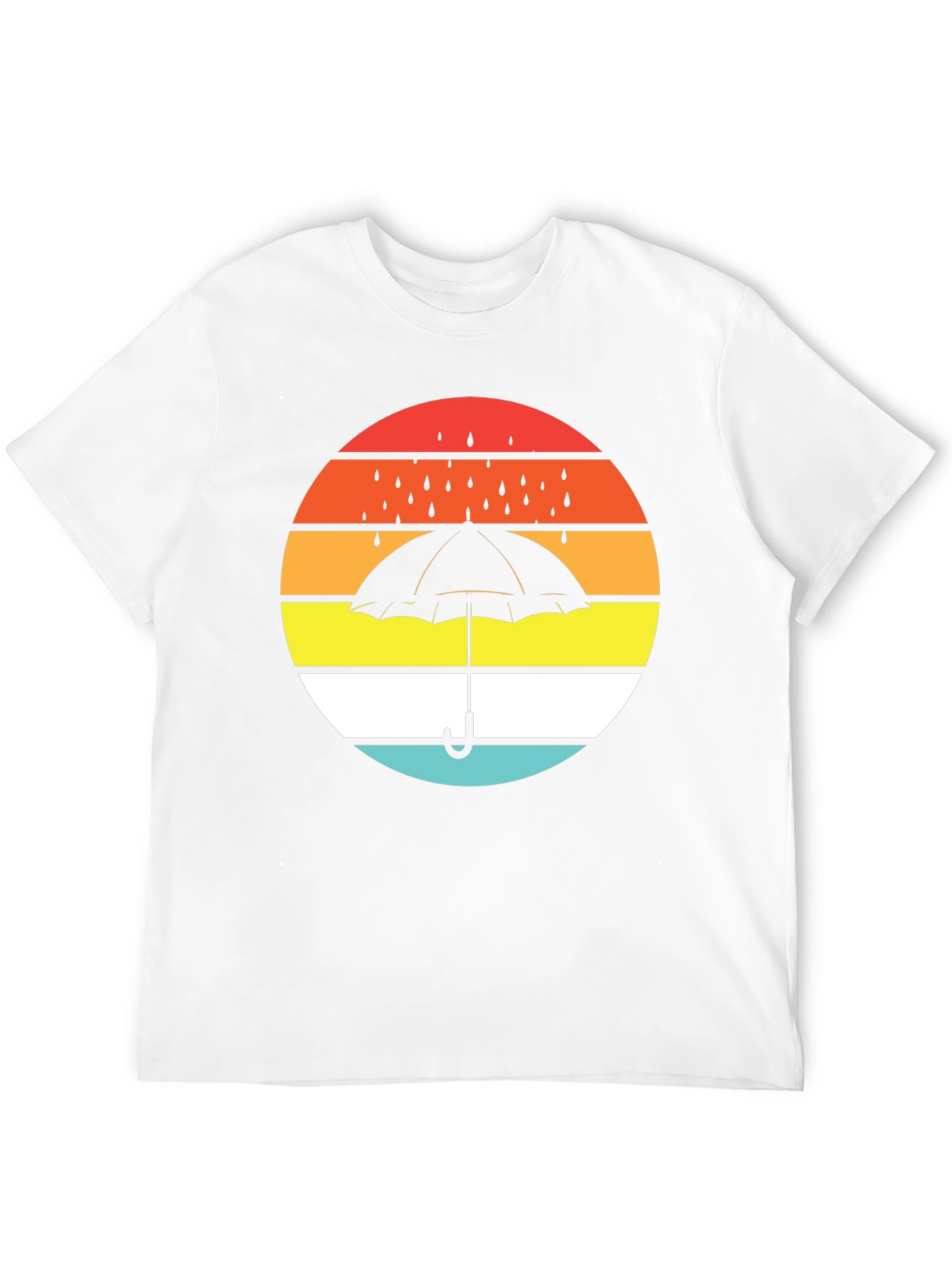 Retro Sunset Umbrella Black T-Shirt