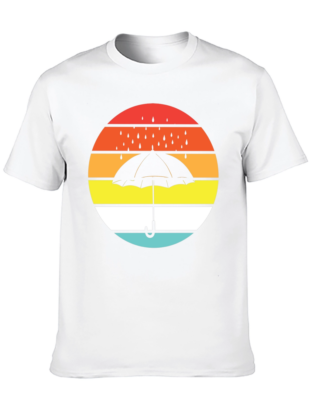 Retro Sunset Umbrella Black T-Shirt
