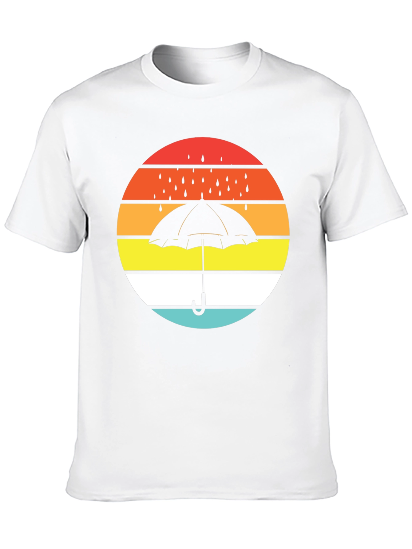 Retro Sunset Umbrella Black T-Shirt