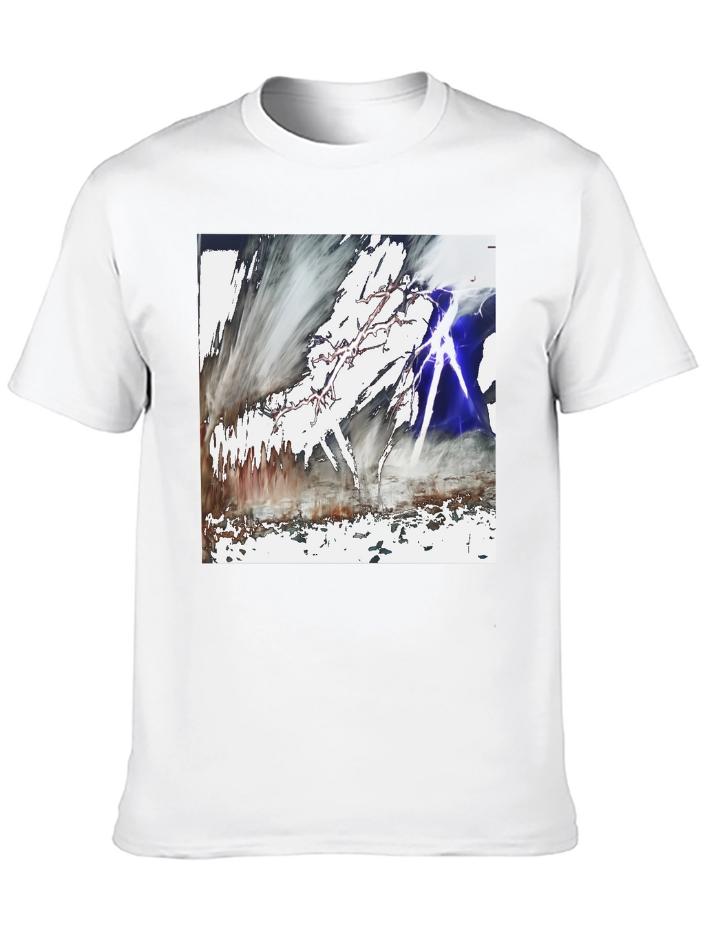 Abstract Lightning Graphic Black T-Shirt
