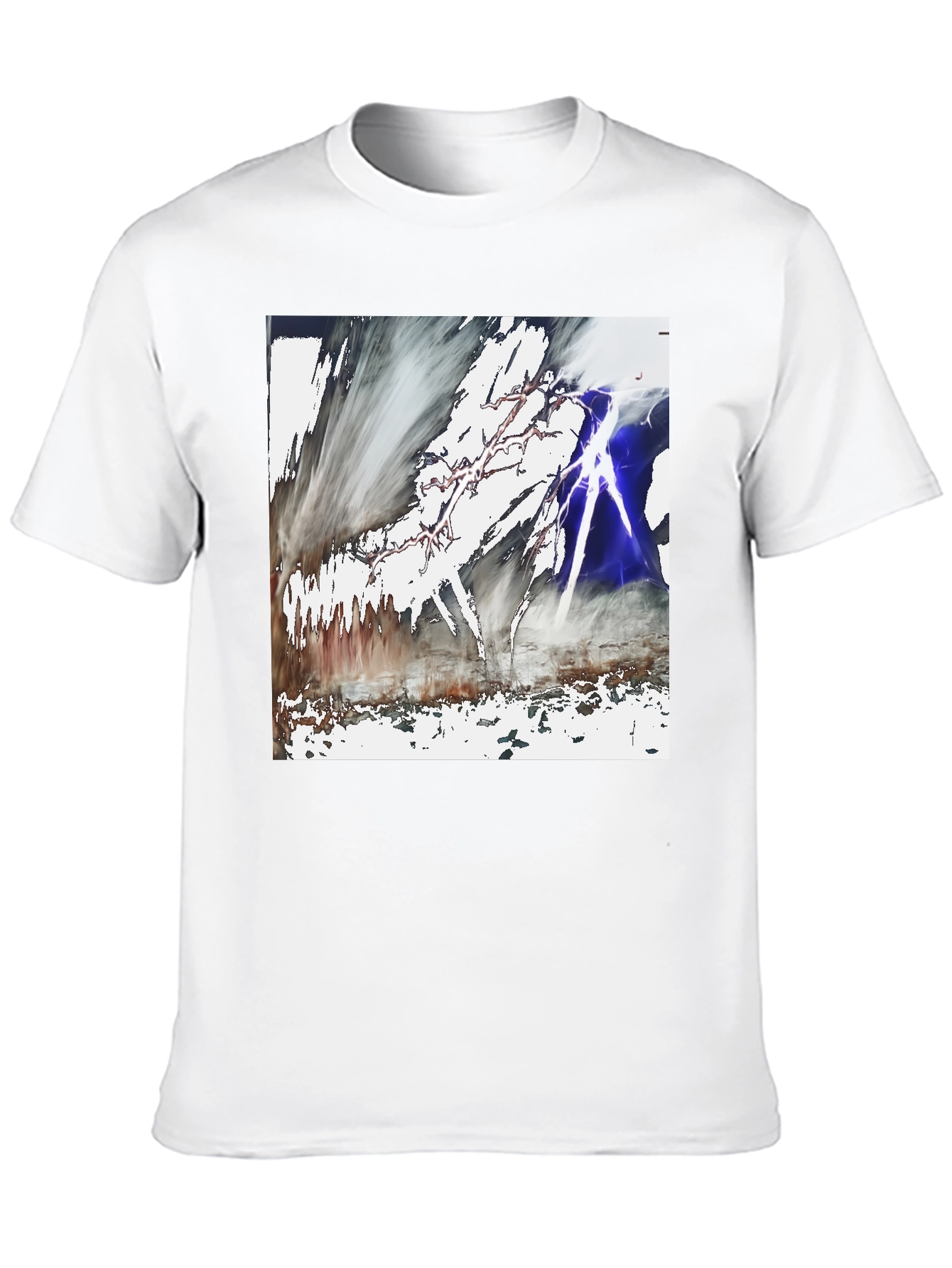 Abstract Lightning Graphic Black T-Shirt