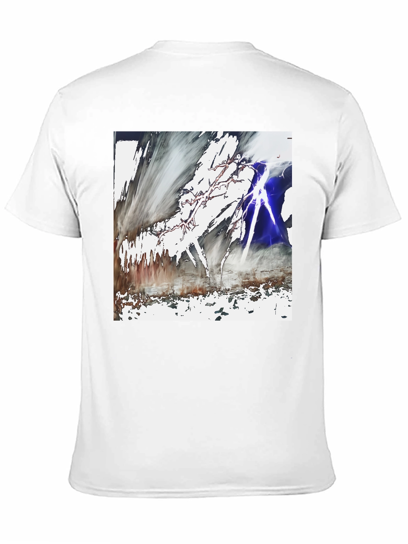 Abstract Lightning Graphic Black T-Shirt