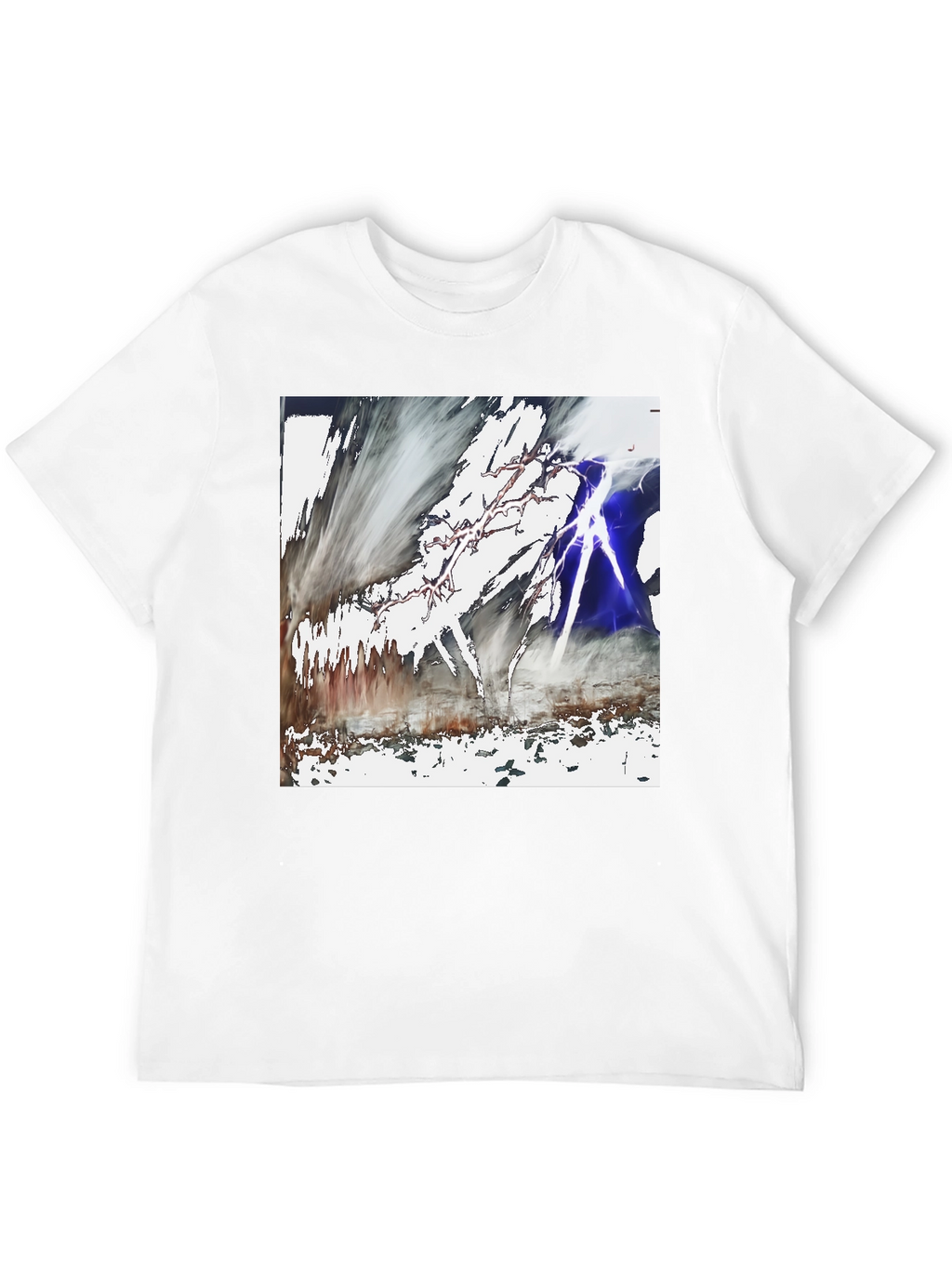 Abstract Lightning Graphic Black T-Shirt