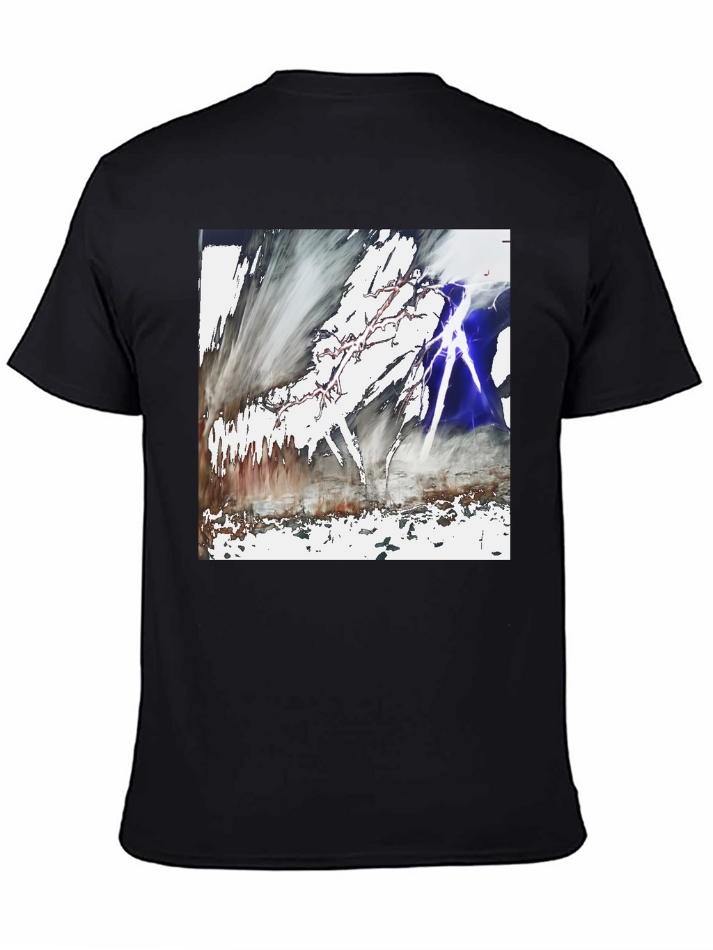 Abstract Lightning Graphic Black T-Shirt