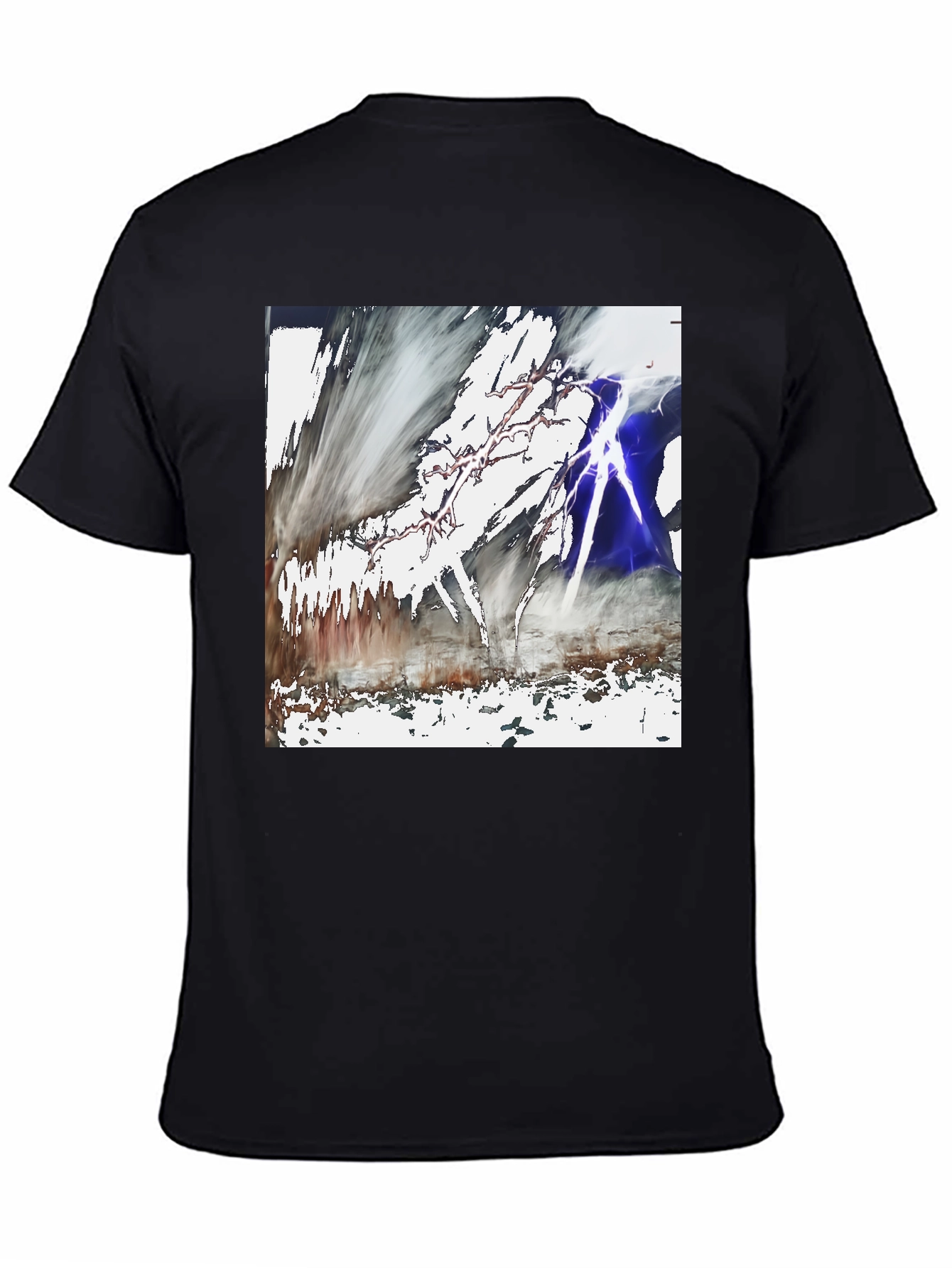 Abstract Lightning Graphic Black T-Shirt