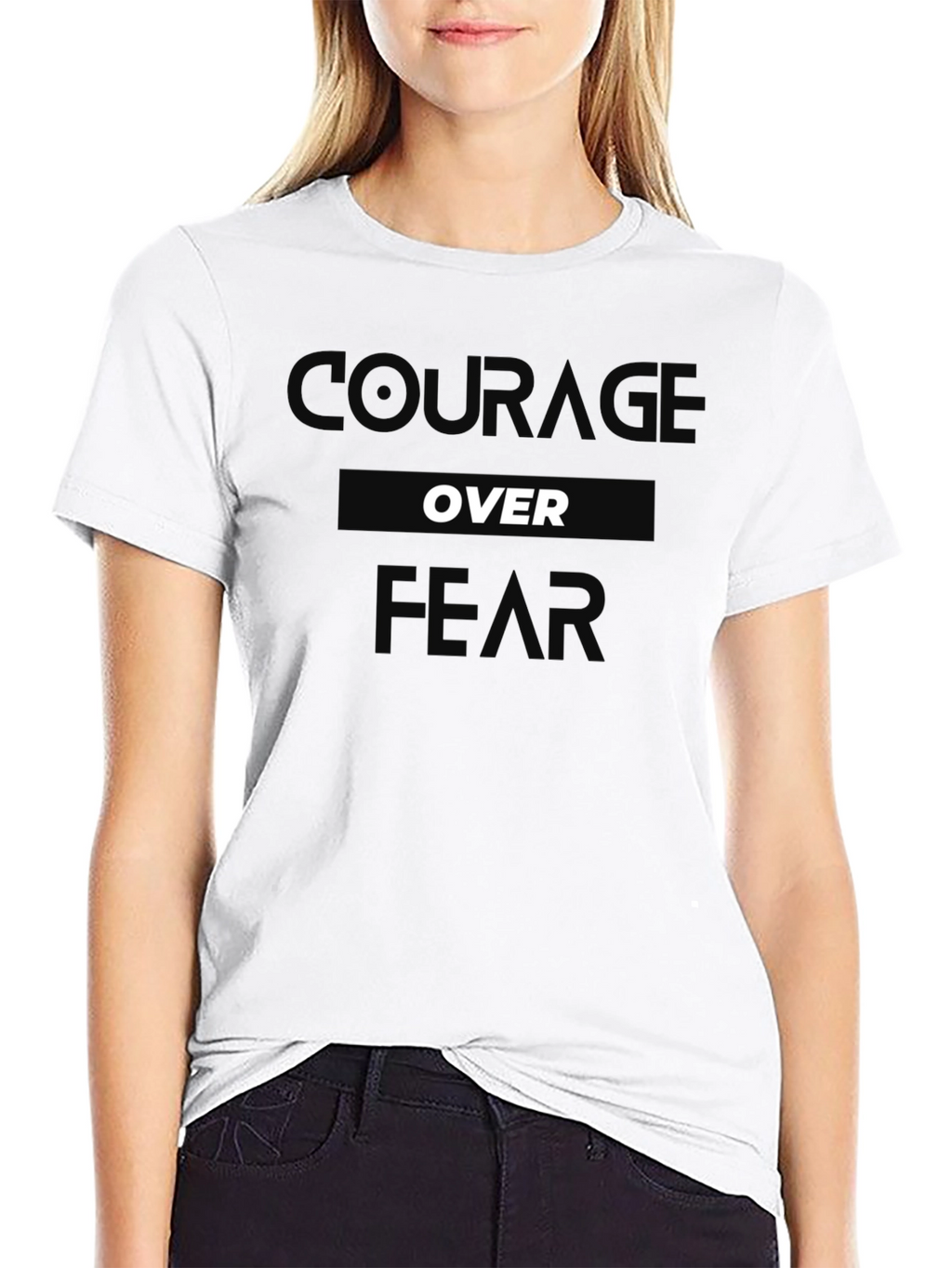 Courage Over Fear T-Shirt - Black Graphic Tee