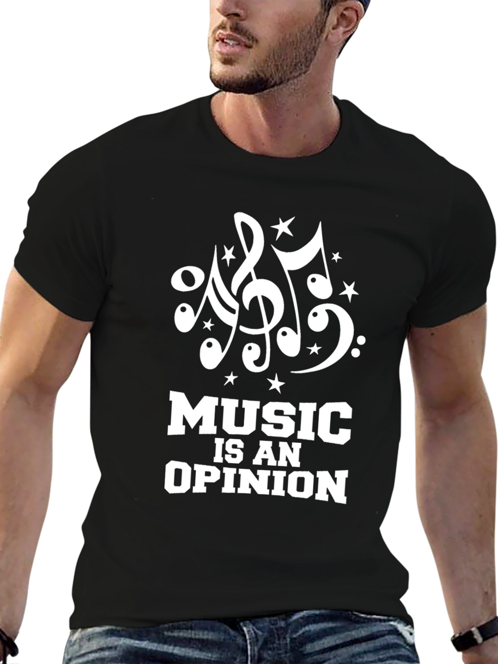 Music is an Opinion T-Shirt - Black Cotton Tee