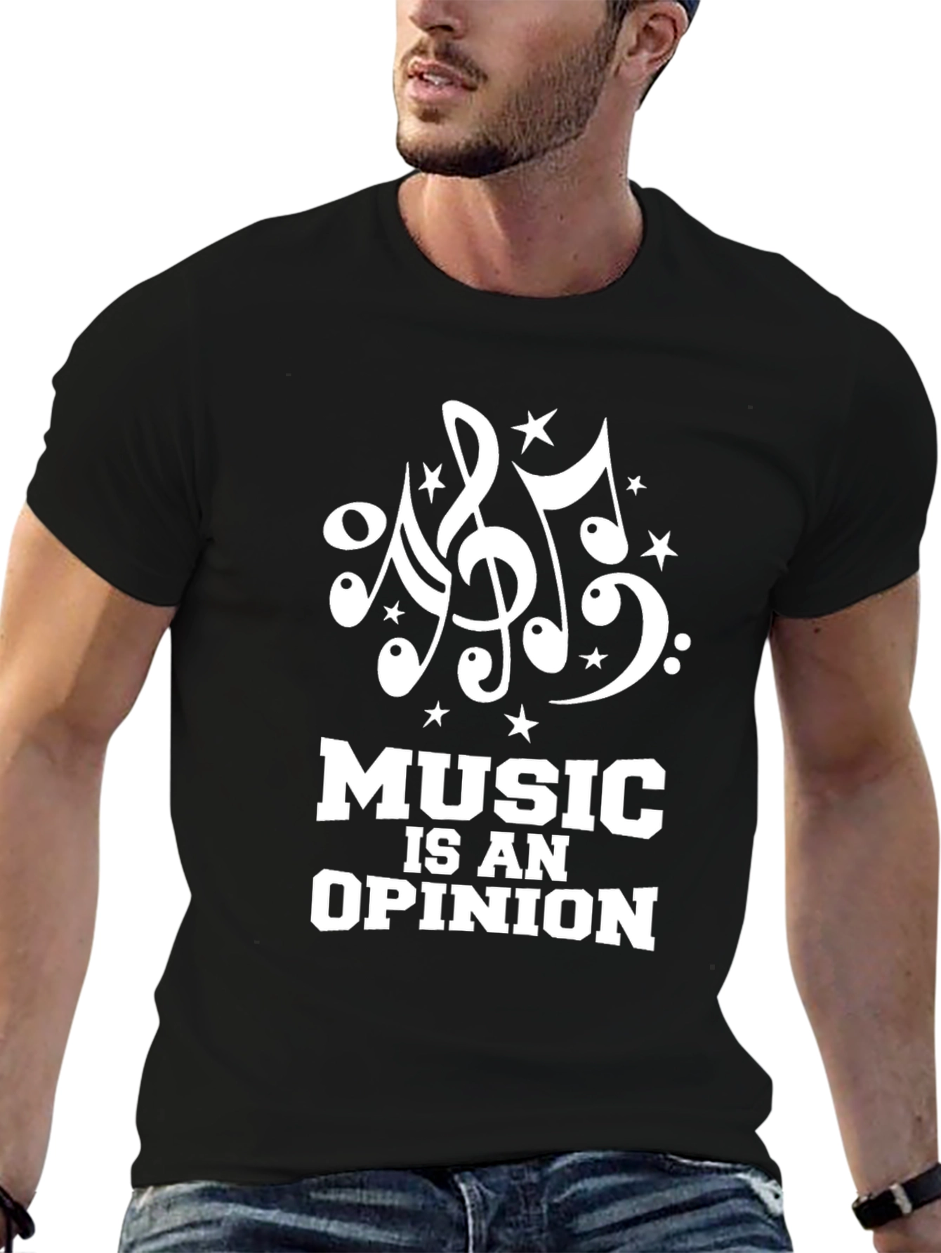 Music is an Opinion T-Shirt - Black Cotton Tee