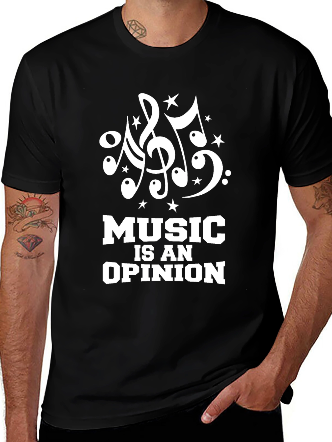 Music is an Opinion T-Shirt - Black Cotton Tee
