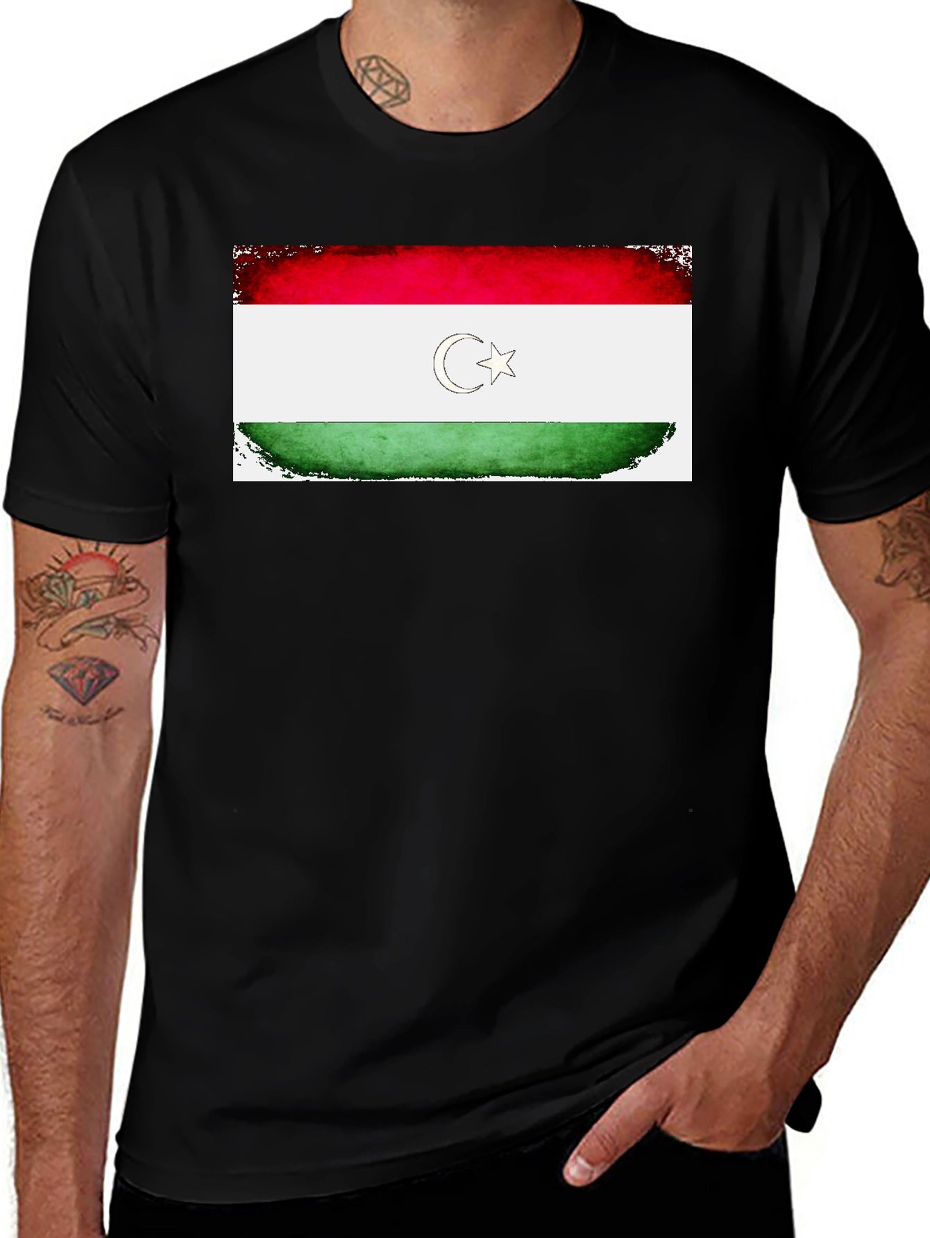 Turkmenistan Flag T-Shirt - Distressed Design