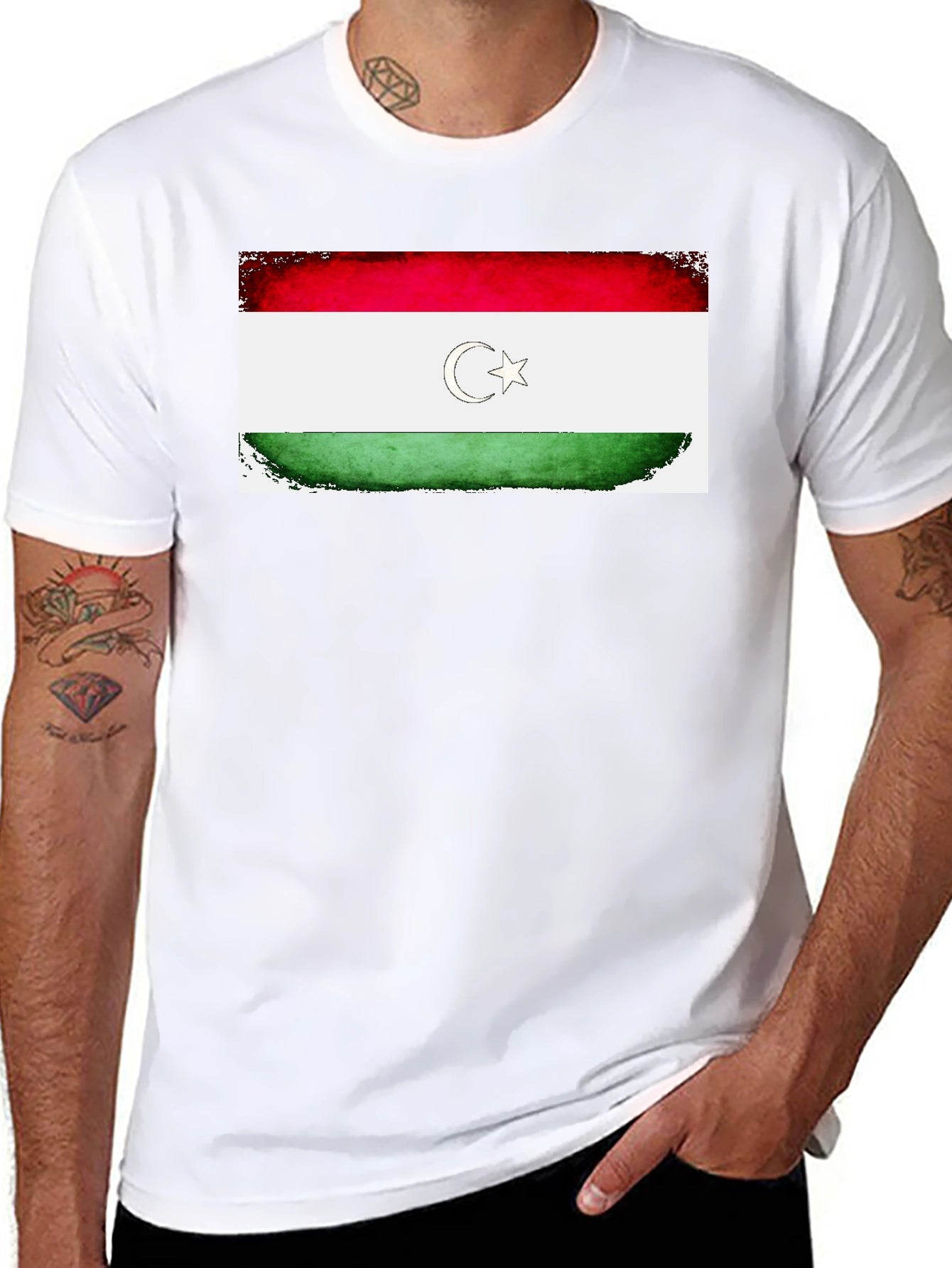Turkmenistan Flag T-Shirt - Distressed Design