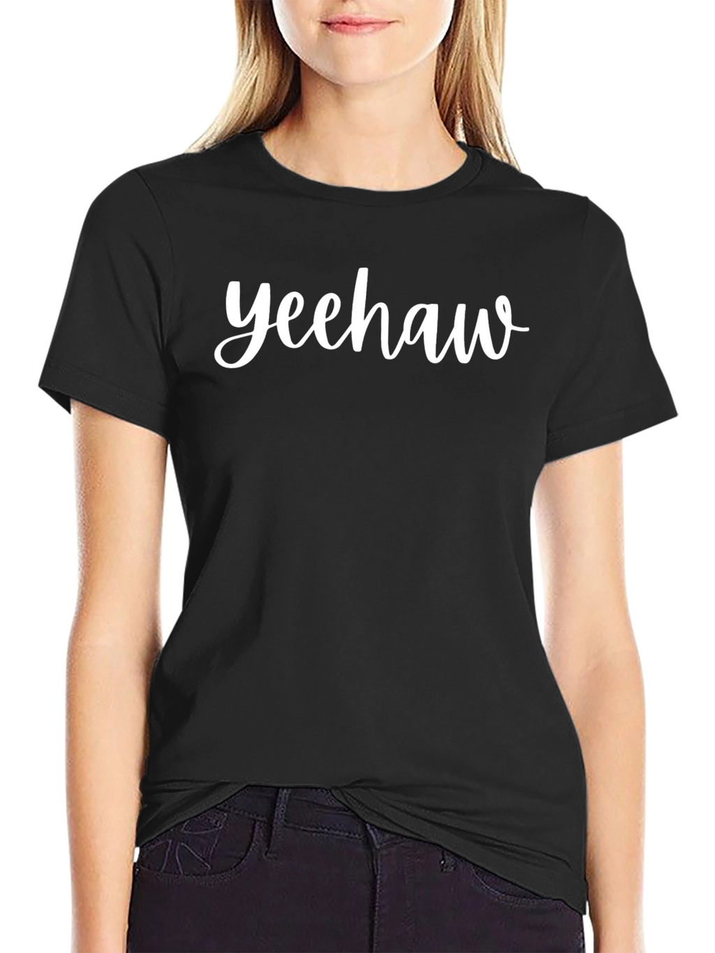 Yeehaw Graphic Tee - Black Cotton Casual Shirt