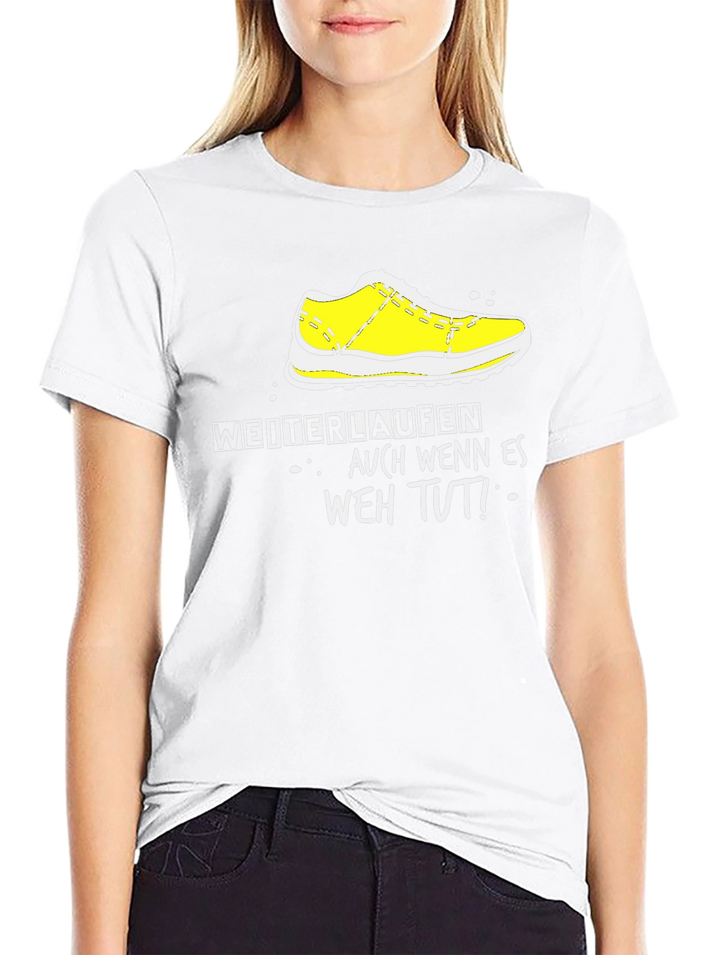 Motivational Runner T-Shirt - WEITERLAUFEN Black Tee