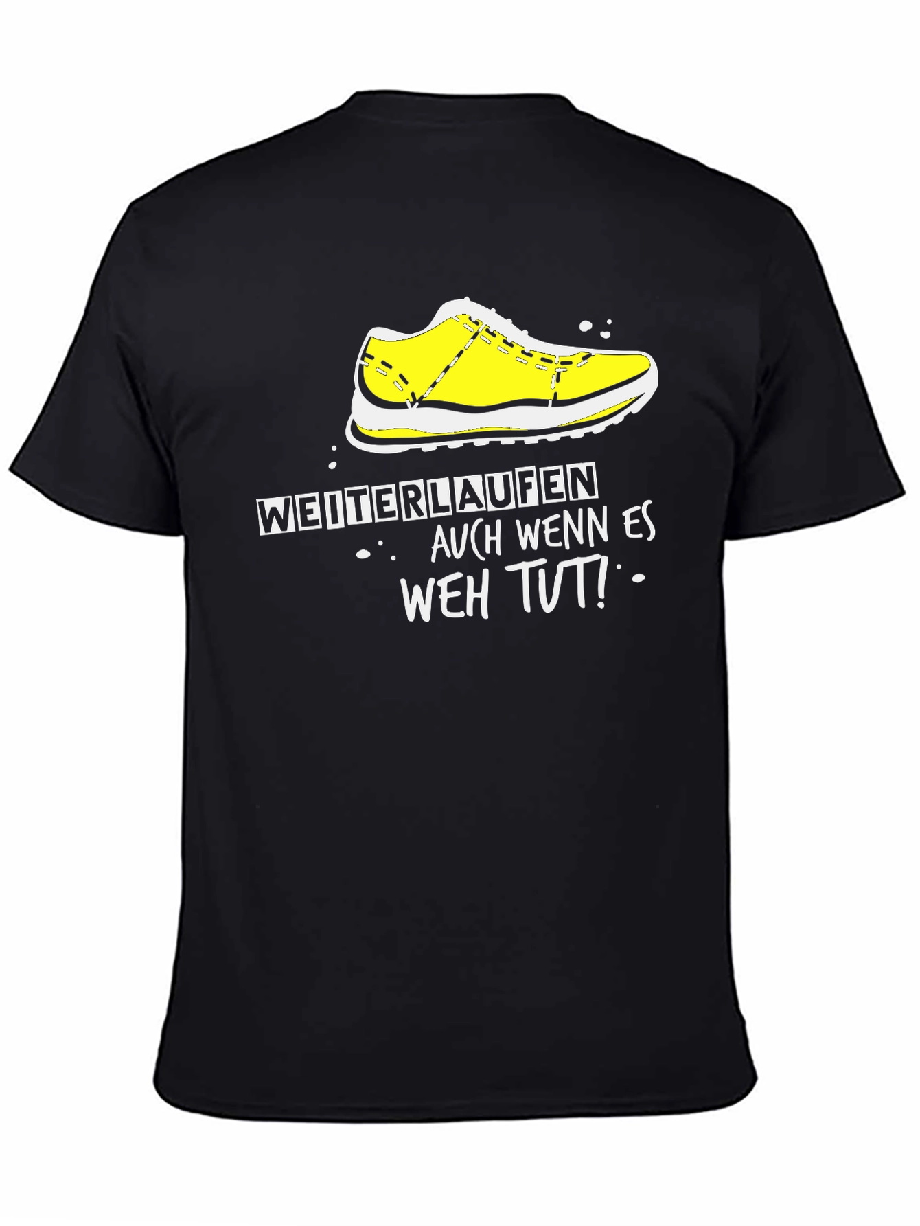 Motivational Runner T-Shirt - WEITERLAUFEN Black Tee