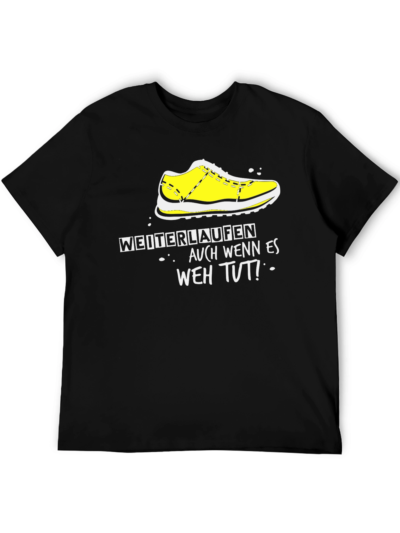Motivational Runner T-Shirt - WEITERLAUFEN Black Tee