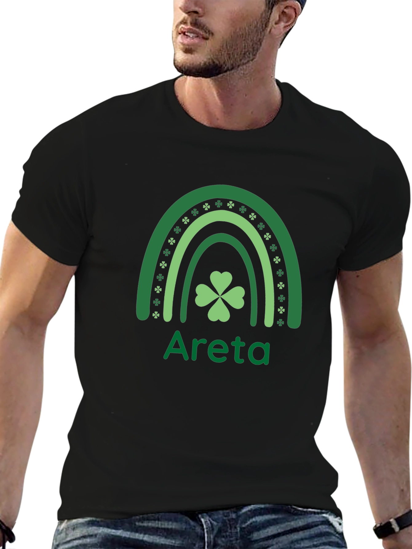 St. Patricks Day Areta Rainbow Clover T-Shirt