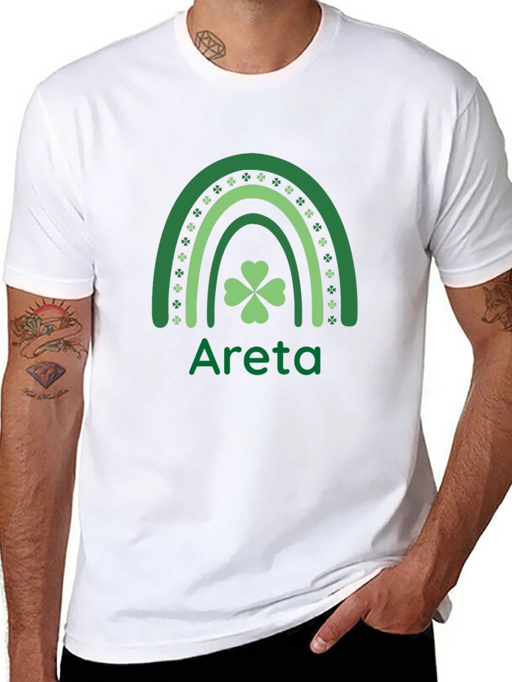 St. Patricks Day Areta Rainbow Clover T-Shirt