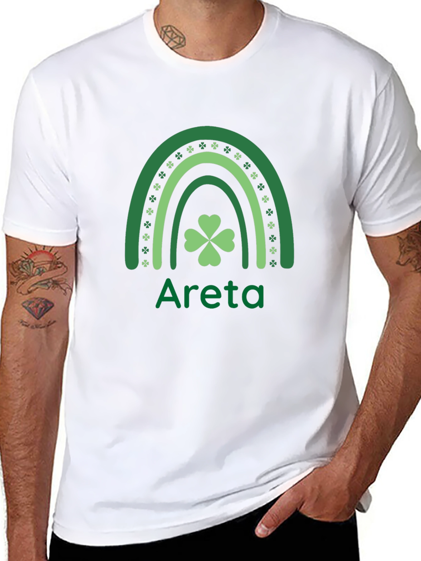 St. Patricks Day Areta Rainbow Clover T-Shirt