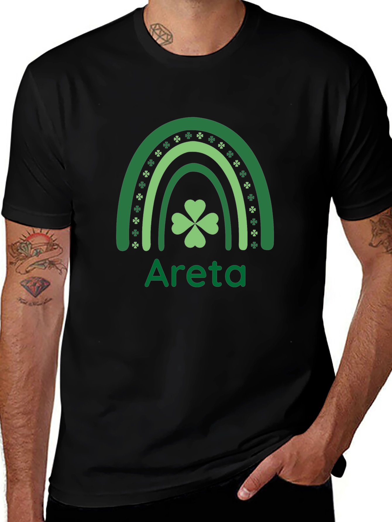 St. Patricks Day Areta Rainbow Clover T-Shirt